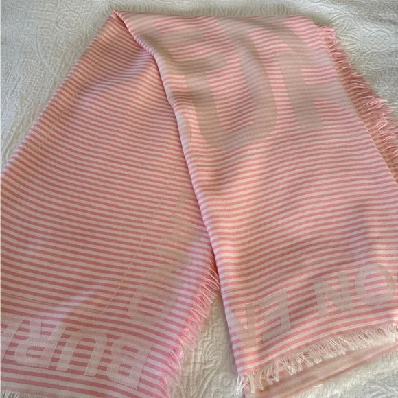Burberry Pink Striped Scarf 140 x 140 cm - Picture 2 of 7